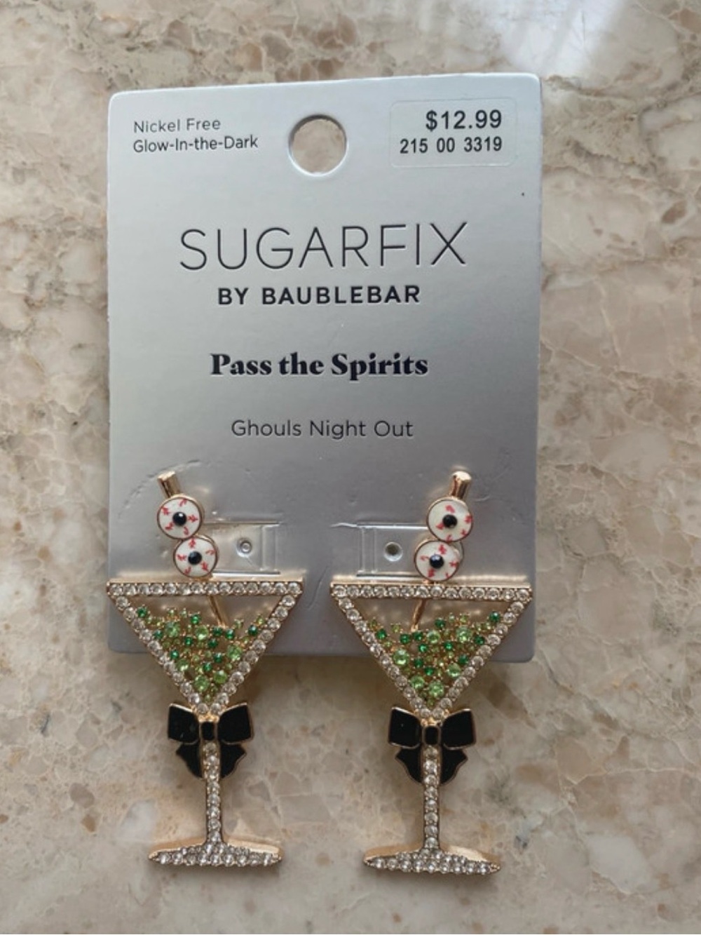 Sugarfix by BaubleBar Green Crystal Martini Drop Earrings